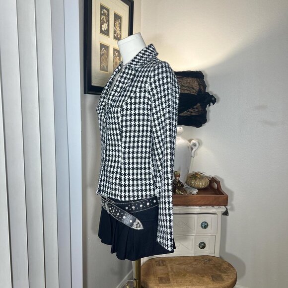 Y2k Houndstooth Blazer Jacket - Picture 2 of 4